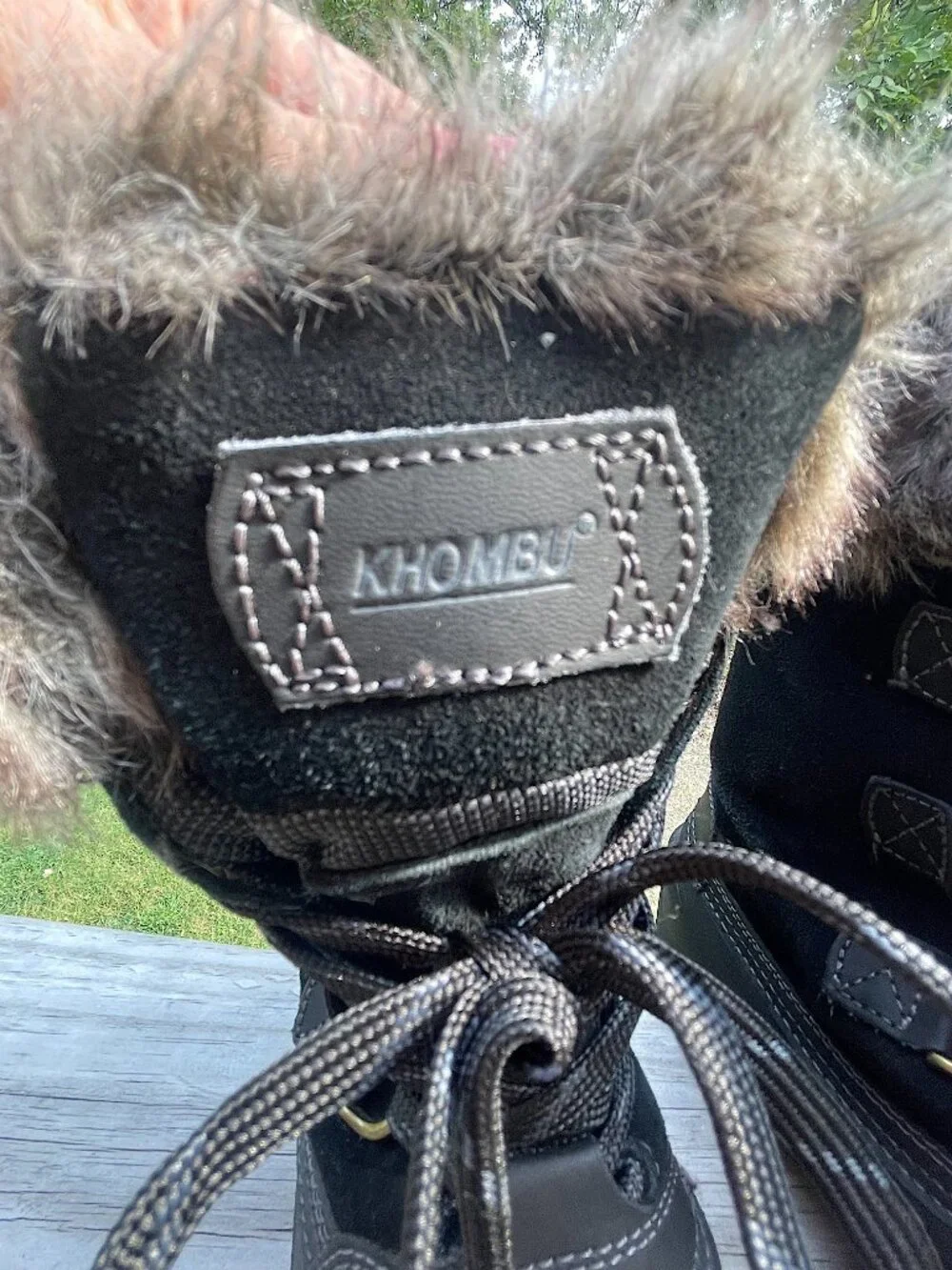 Khombu Slope Snow Boots Sz 8M Gorpcore Faux Fur Lace Up EUC Warm